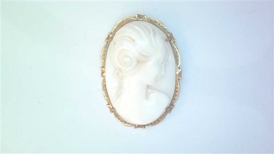 Brosche Sommer Dame Corallo in Gelbgold Corallo CAMMEO COR P. ANGELO - CAMMEO COR P. ANGELO